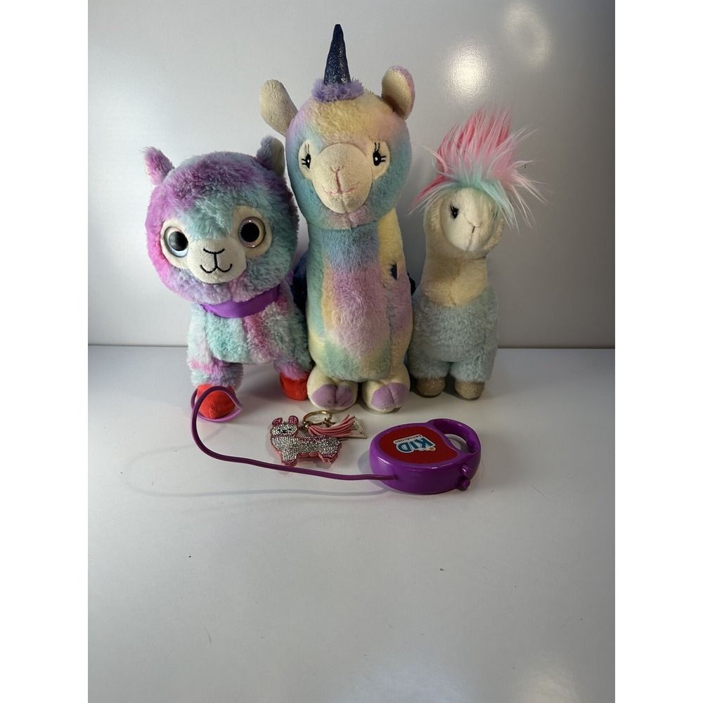 Llama Lot of 4 Rainbow Wild Republic Kid Connection Walking Musical Llama Plush